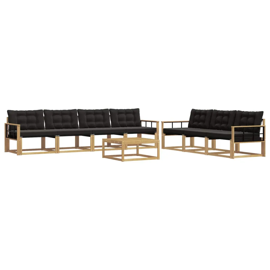 Ensemble de canapés d'extérieur 8 pcs Blanc et noir - 2
