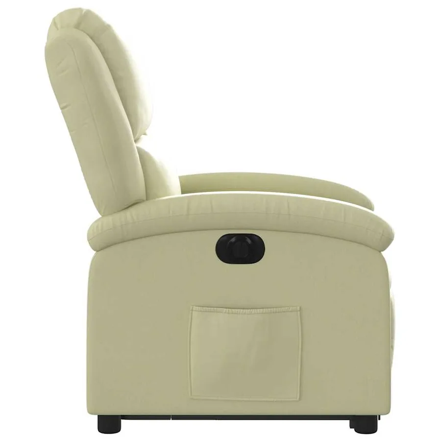 Fauteuil inclinable électrique crème cuir véritable - 10