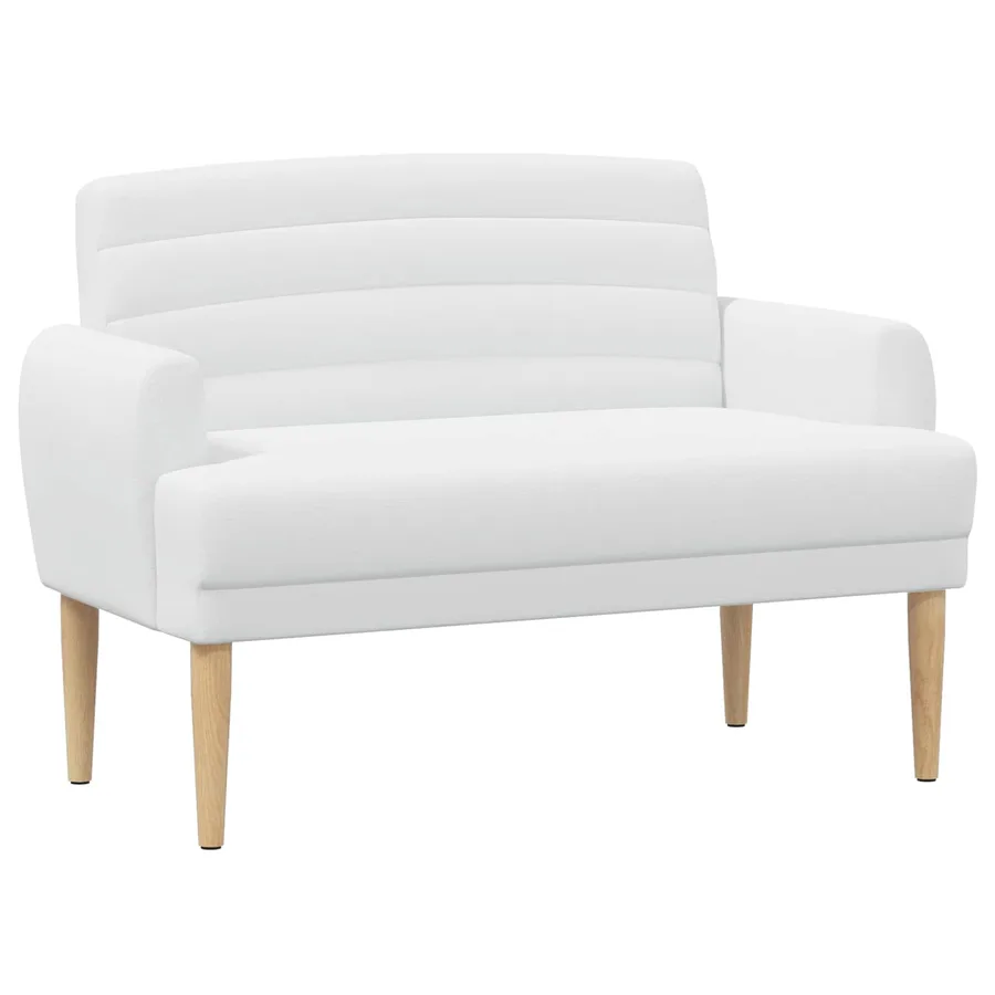 Canapé love seat avec capitonnage en boutons Blanc Tissu - 2
