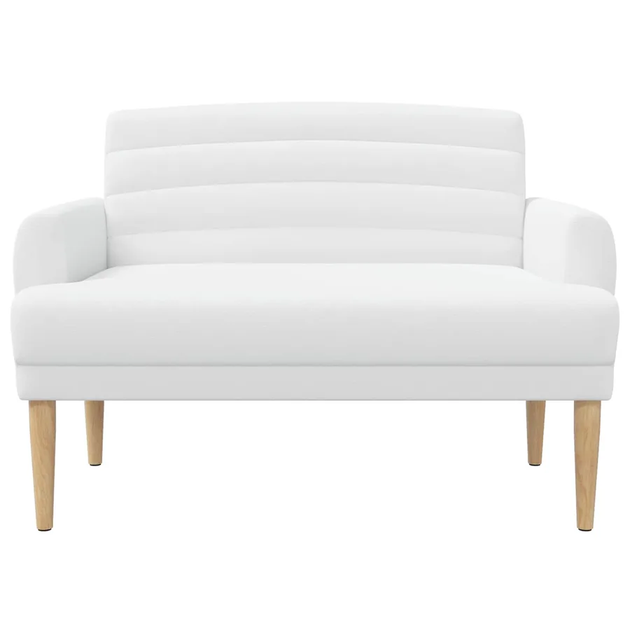 Canapé love seat avec capitonnage en boutons Blanc Tissu - 3