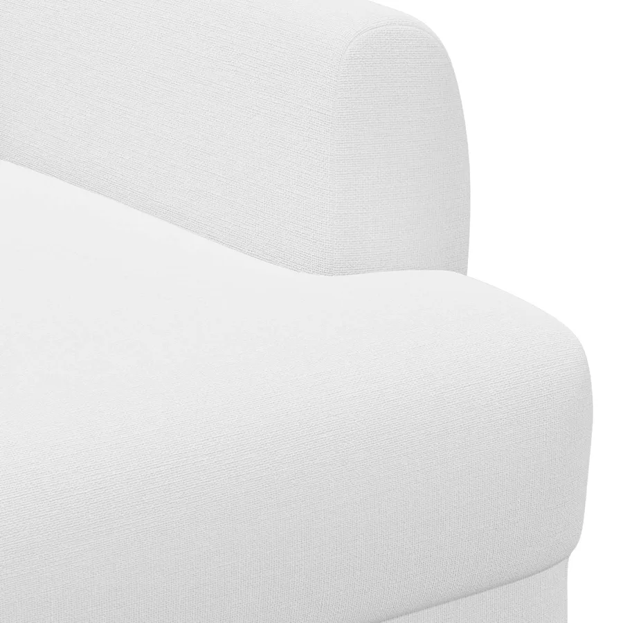 Canapé love seat avec capitonnage en boutons Blanc Tissu - 6