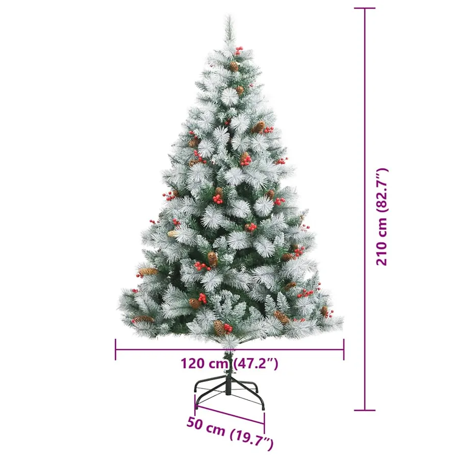 Sapin de Noël artificiel Vert et blanc 210 cm - 17