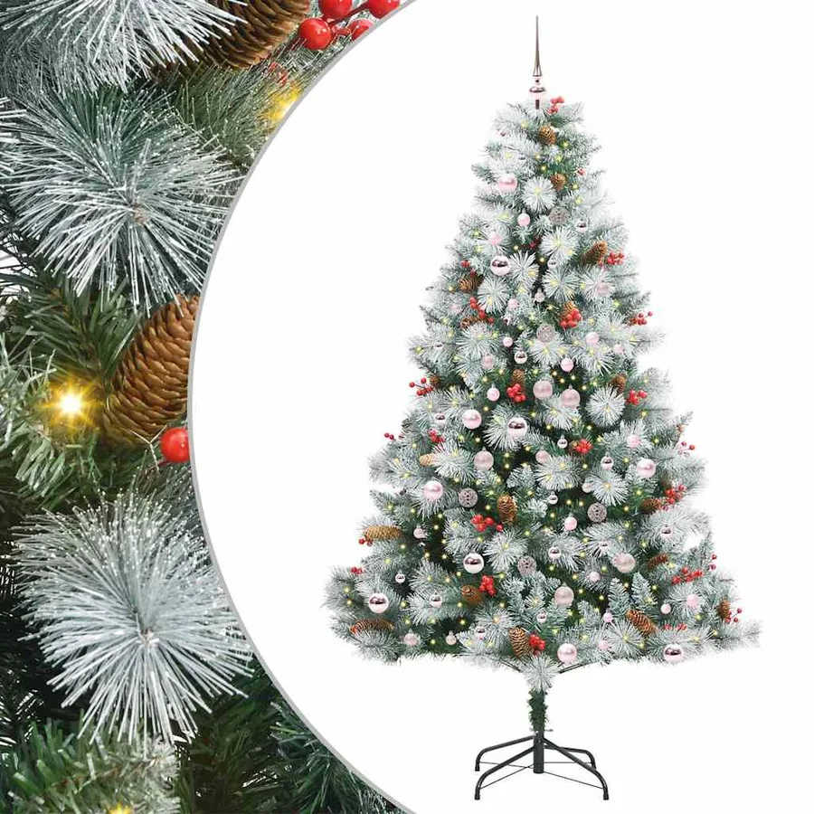 Sapin de Noël artificiel Vert et blanc 210 cm - 2