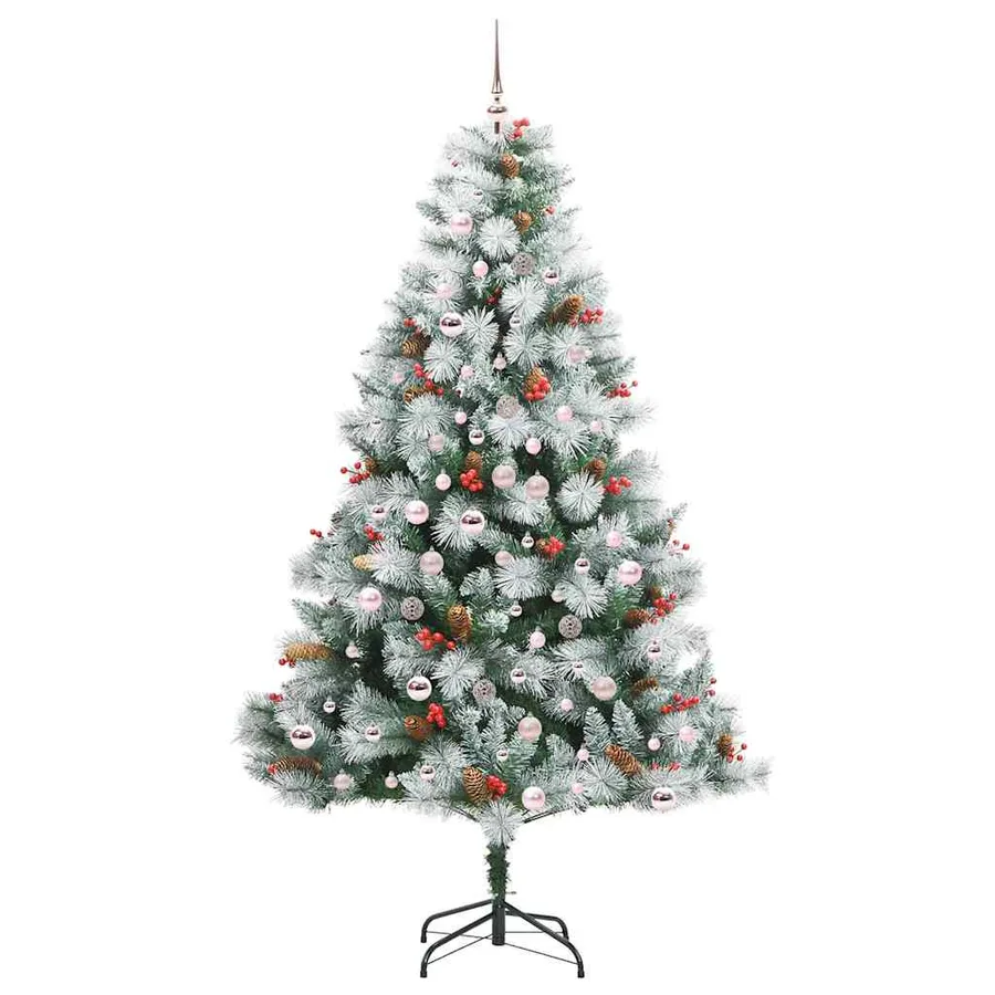 Sapin de Noël artificiel Vert et blanc 210 cm - 4