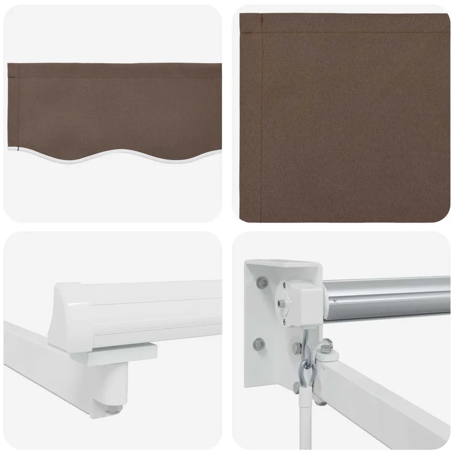 Auvent rétractable Taupe 4 × 3 m 100% Polyester et Aluminium - 4