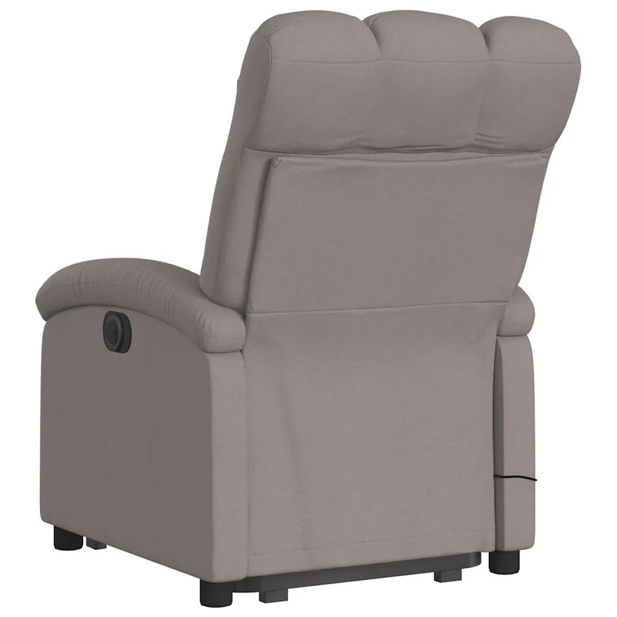 Fauteuil inclinable de massage électrique Taupe Tissu - 5