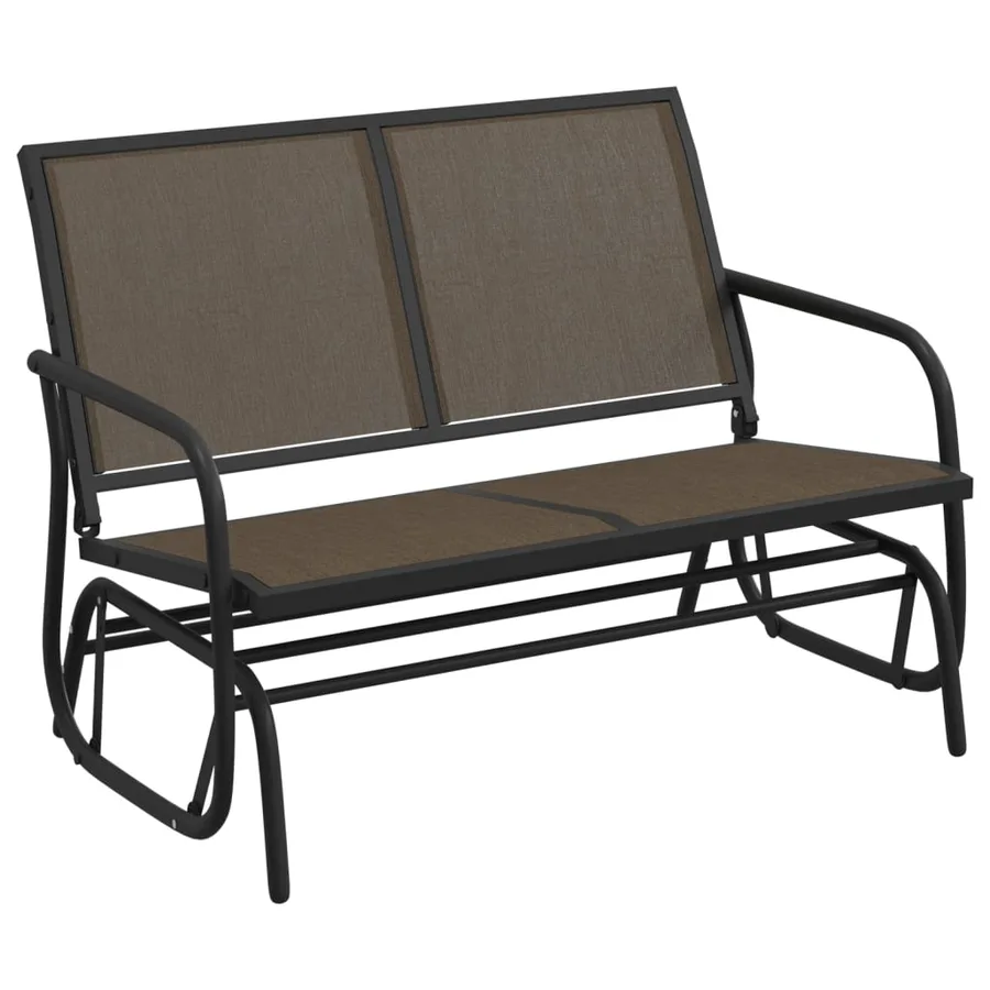 Ensemble de salon de jardin 3 pcs marron textilène et acier - 6
