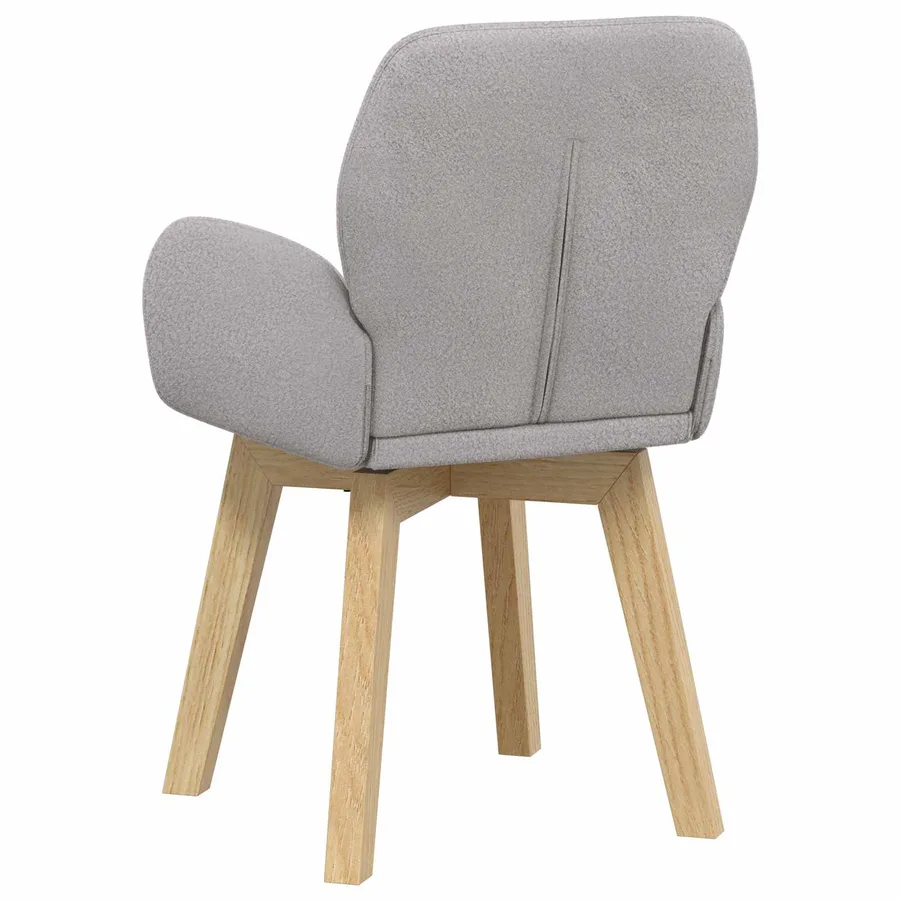 Chaises de salle à manger pivotantes 6 pcs Bouclé Gris clair - 5
