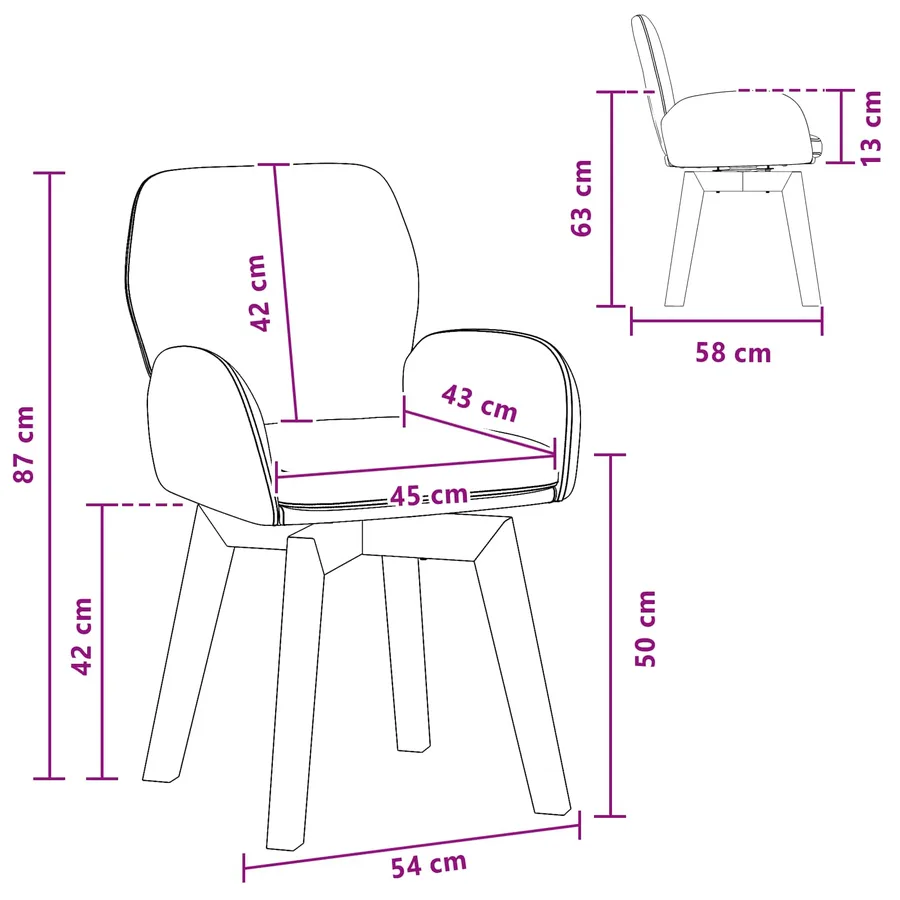 Chaises de salle à manger pivotantes 6 pcs Bouclé Gris clair - 8