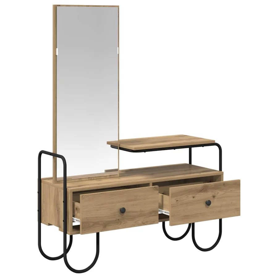 Table de Toilette Chêne artisanal Bois d'ingénierie - 3