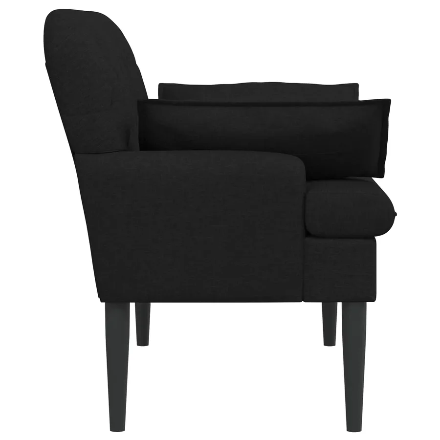 Canapé love seat avec capitonnage en boutons Noir Tissu - 4