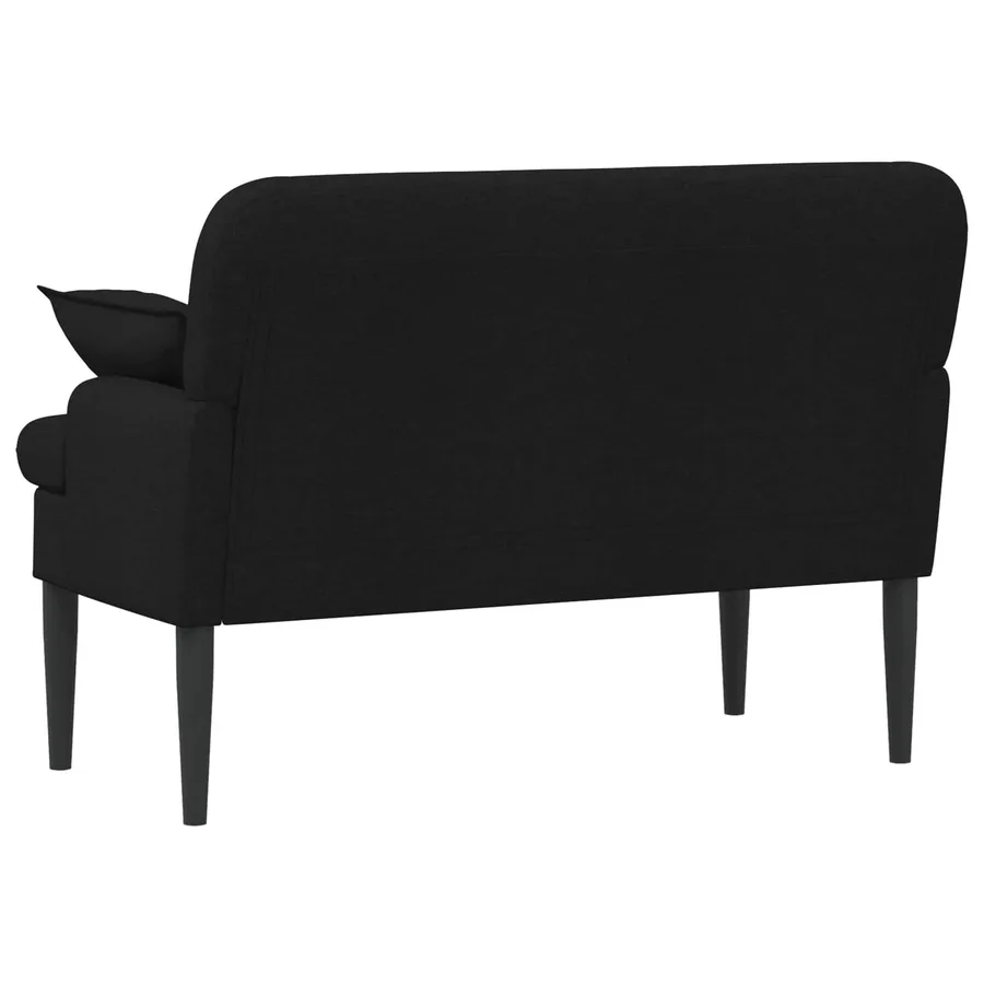 Canapé love seat avec capitonnage en boutons Noir Tissu - 5