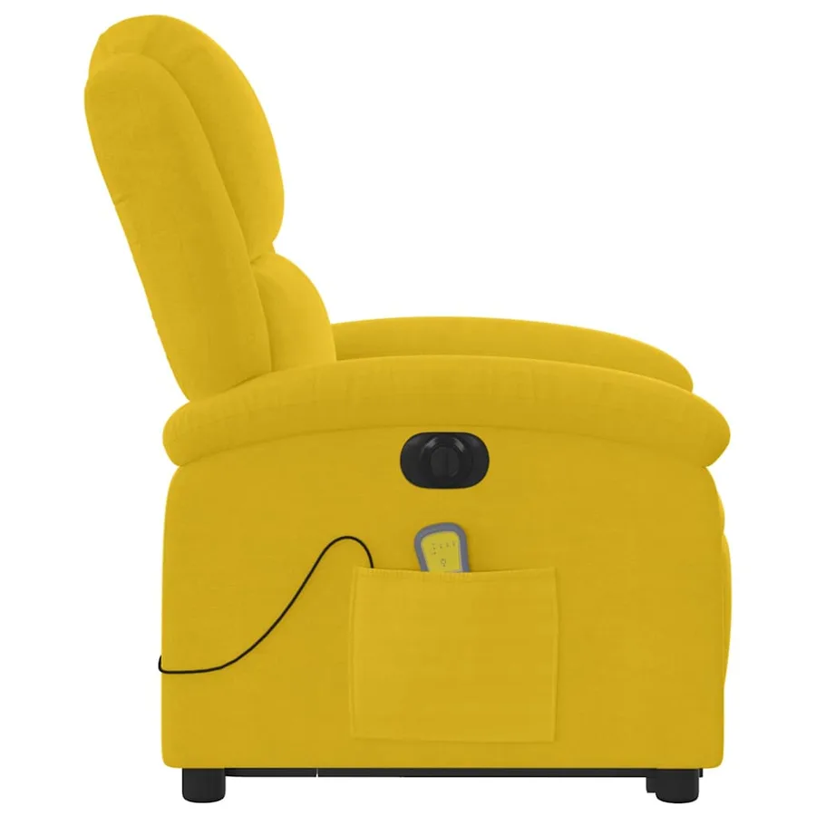 Fauteuil inclinable de massage électrique jaune velours - 10