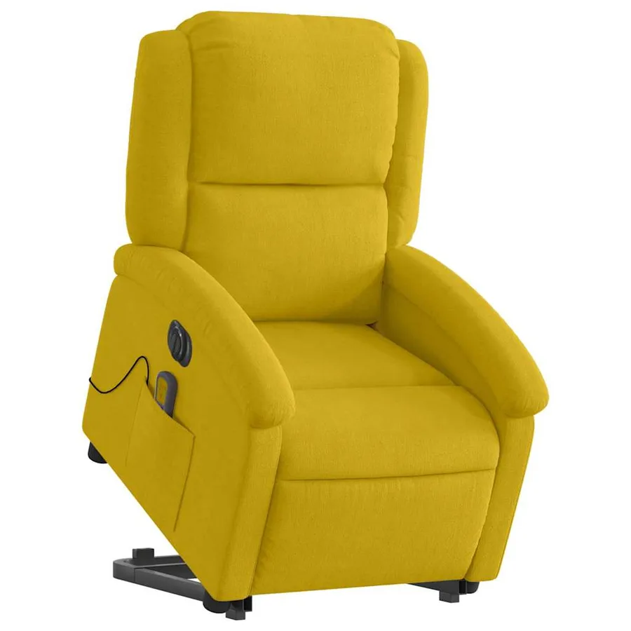 Fauteuil inclinable de massage électrique jaune velours - 3