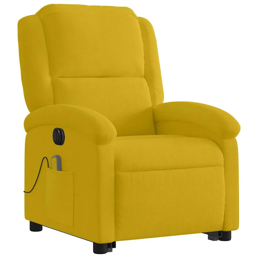 Fauteuil inclinable de massage électrique jaune velours - 4