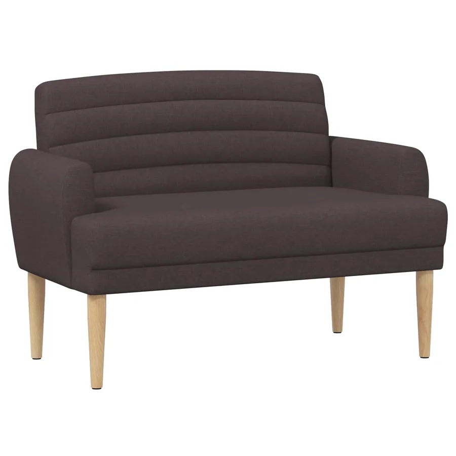 Canapé love seat avec capitonnage en boutons Marron foncé Tissu - 2