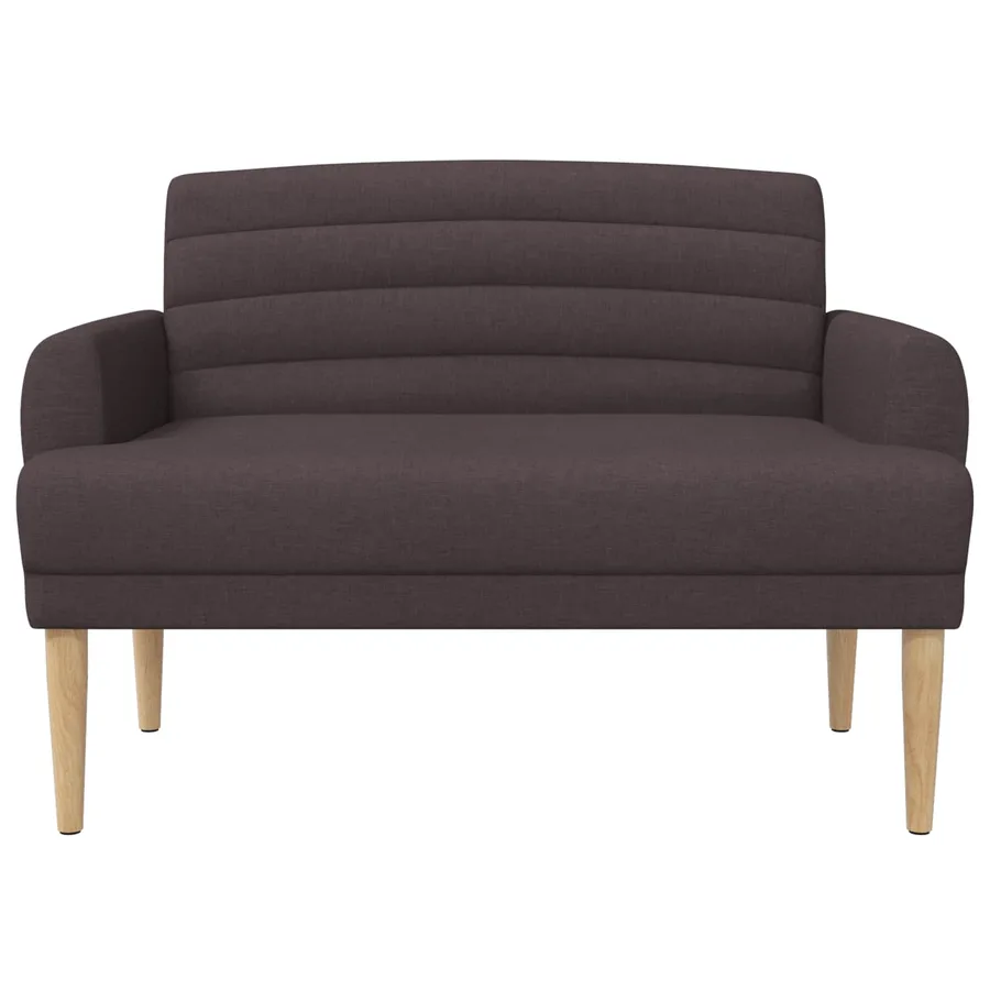 Canapé love seat avec capitonnage en boutons Marron foncé Tissu - 3