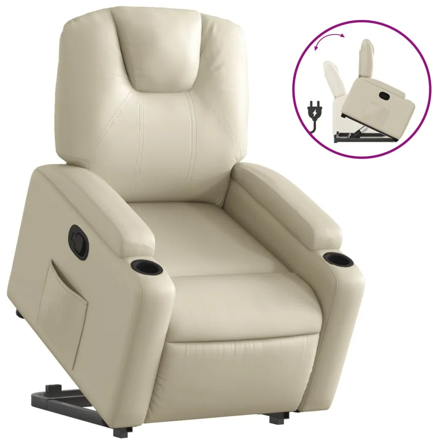 Fauteuil inclinable Crème Similicuir - 2