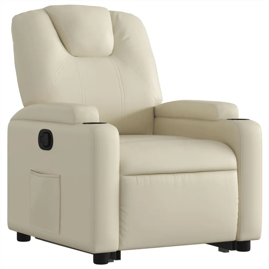 Fauteuil inclinable Crème Similicuir - 4