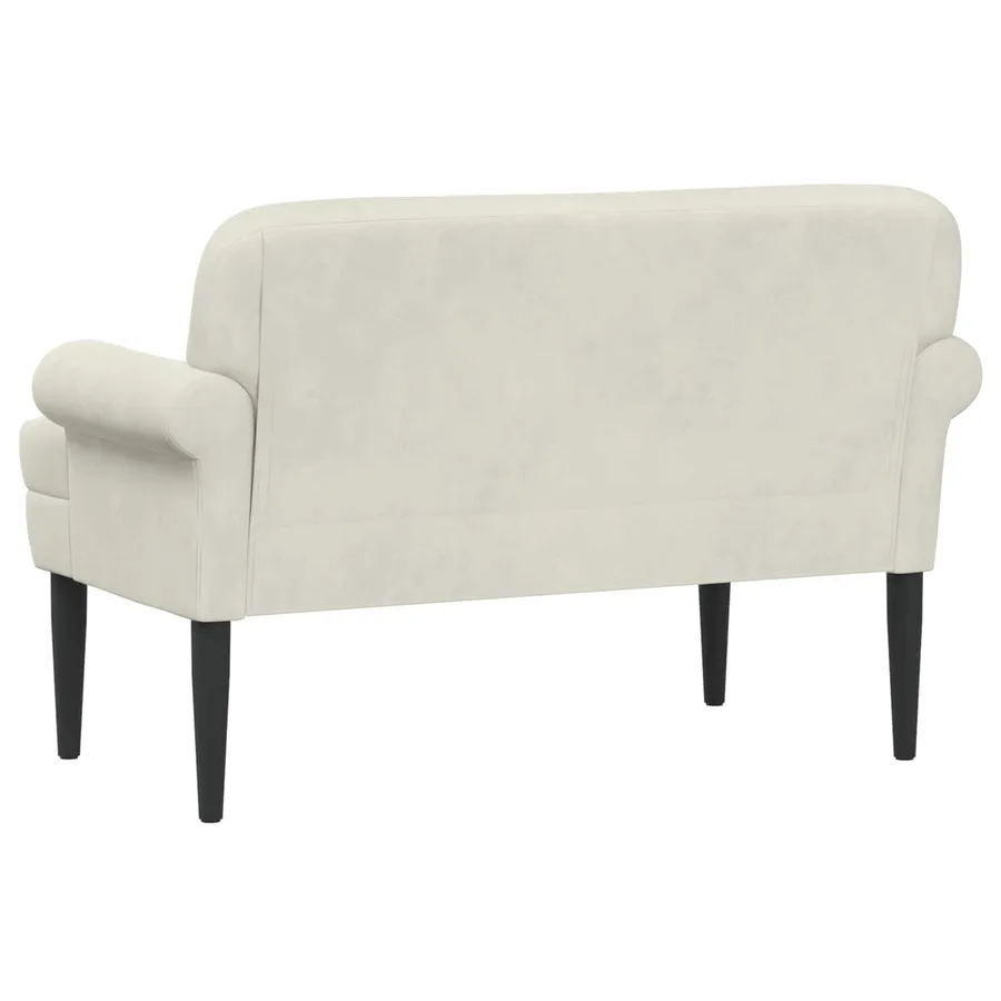 Canapé love seat avec capitonnage en boutons Crème Velours - 5