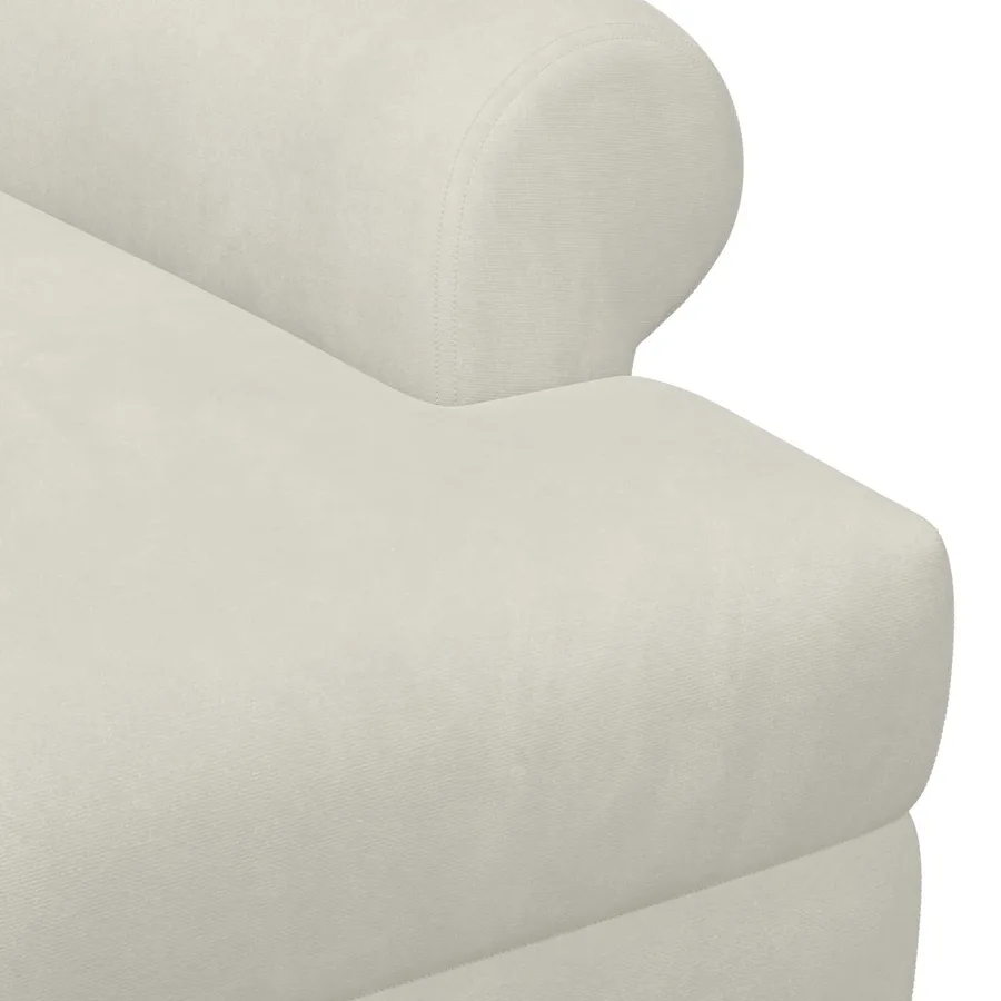 Canapé love seat avec capitonnage en boutons Crème Velours - 6