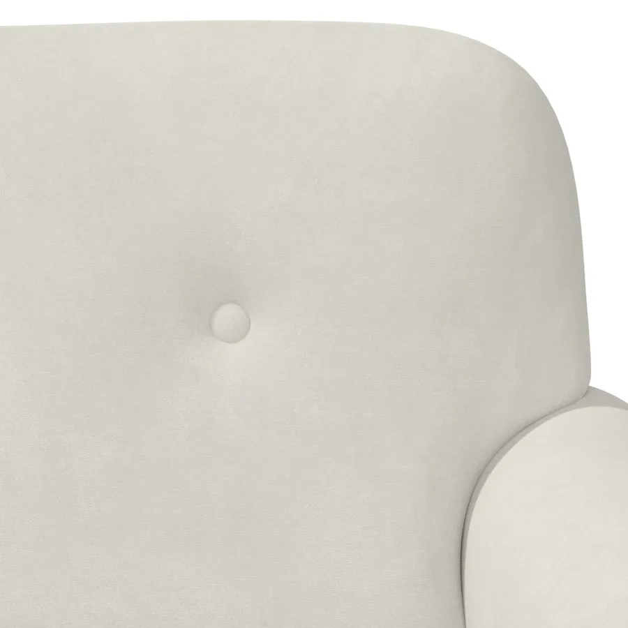 Canapé love seat avec capitonnage en boutons Crème Velours - 7