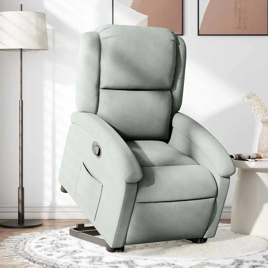 Fauteuil inclinable Gris clair Velours