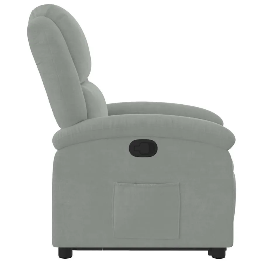 Fauteuil inclinable Gris clair Velours - 10