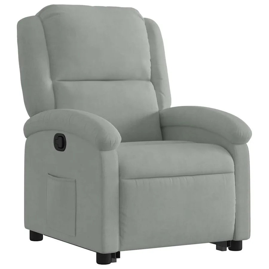 Fauteuil inclinable Gris clair Velours - 4