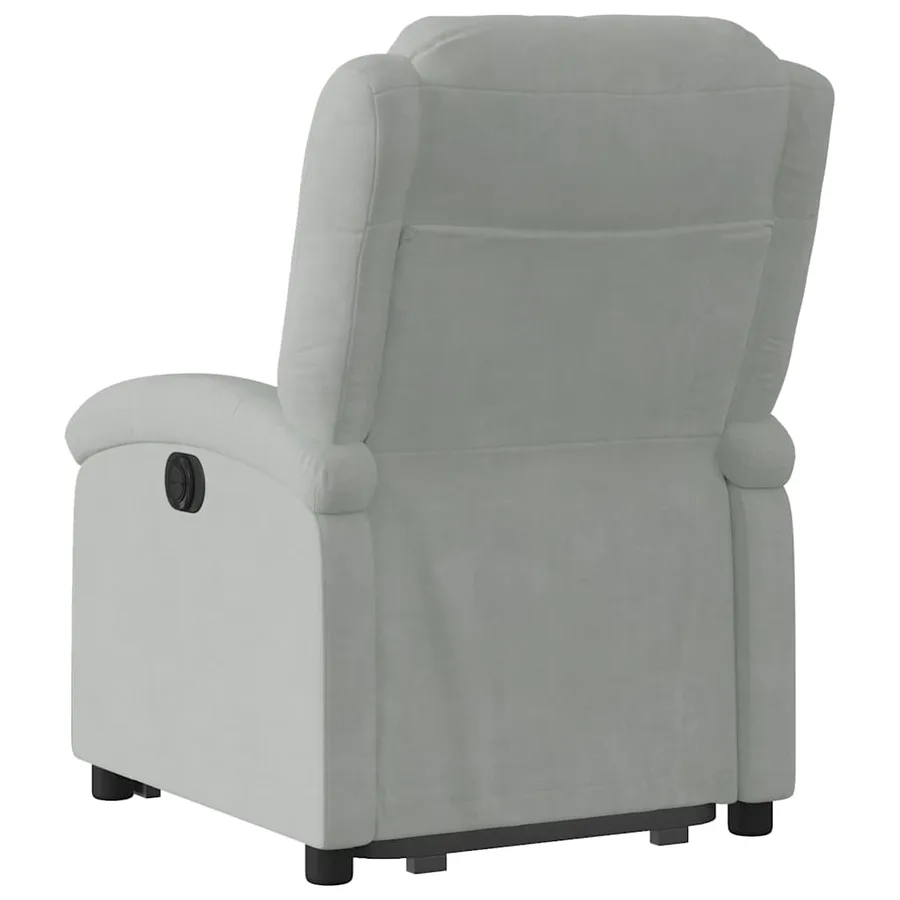Fauteuil inclinable Gris clair Velours - 5