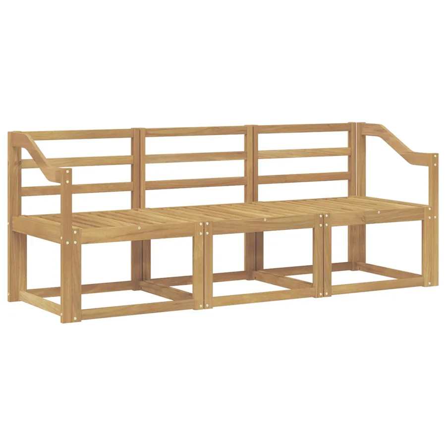Ensemble de canapés d'extérieur 3 pcs Blanc 185,5 x 63 x 73 cm - 2