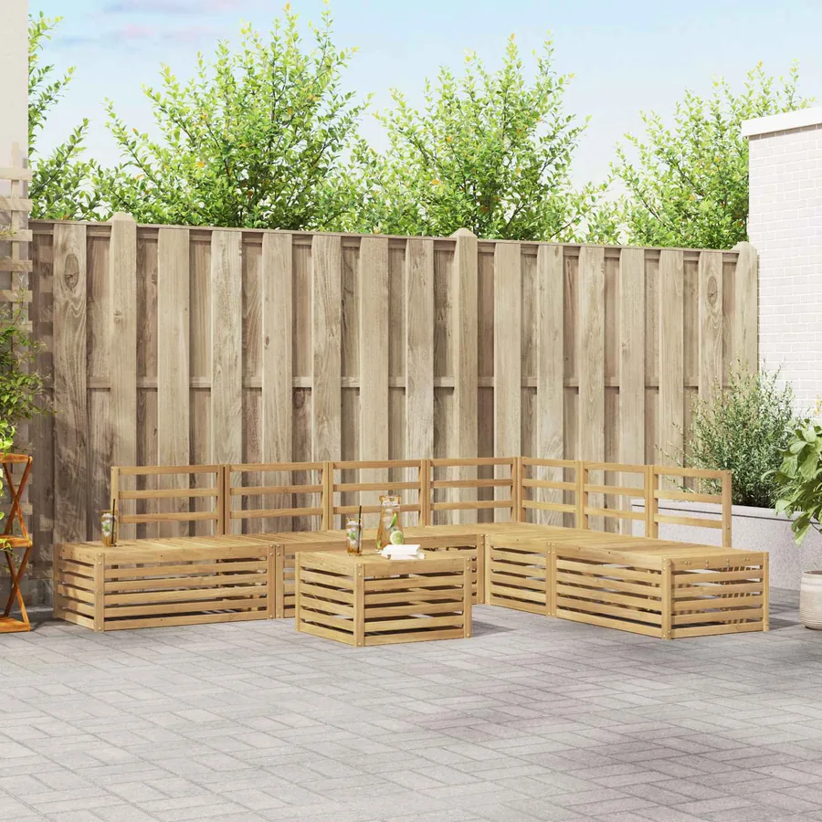 7 pcs Ensemble de canapés d'extérieur Bois d'Acacia Massif