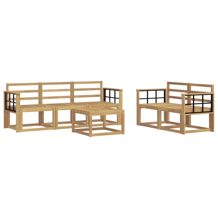 Ensemble de canapés d'extérieur 6 pcs Blanc 59 x 59 x 37 cm - 2