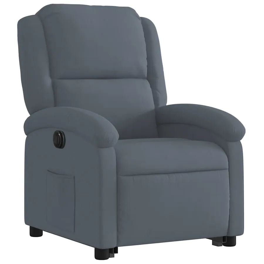 Fauteuil inclinable électrique gris foncé velours - 4