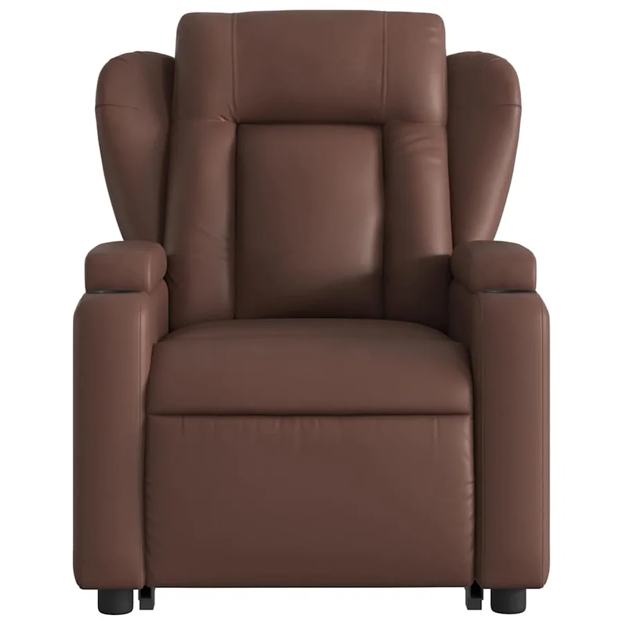 Fauteuil inclinable électrique marron similicuir - 9