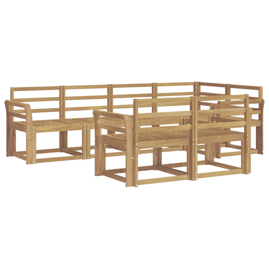 Ensemble de canapés d'extérieur 7 pcs Blanc - 2