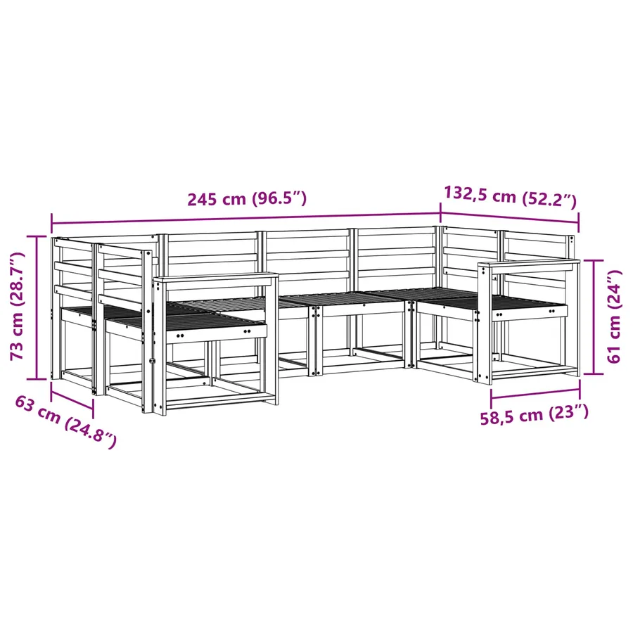 Ensemble de canapés d'extérieur 6 pcs Blanc - 6