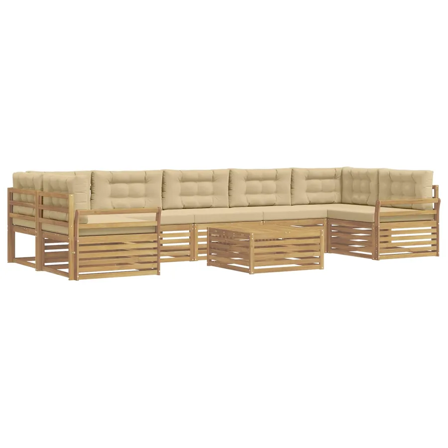 Ensemble de canapés d'extérieur 8 pc Blanc et Beige - 2