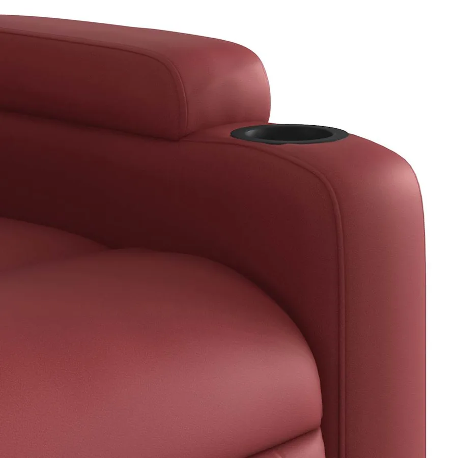 Fauteuil inclinable de massage électrique rouge bordeaux - 12