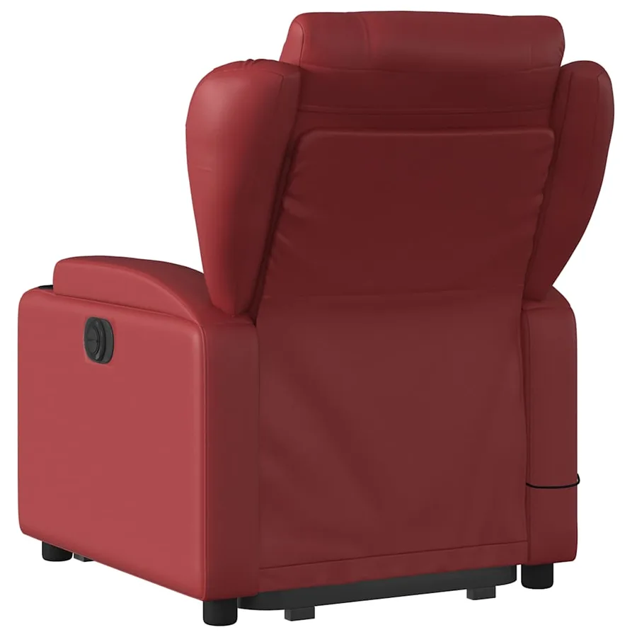 Fauteuil inclinable de massage électrique rouge bordeaux - 5