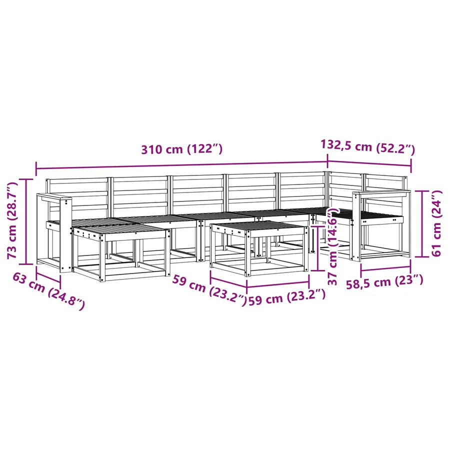 Ensemble de canapés d'extérieur 8 pcs Blanc - 8