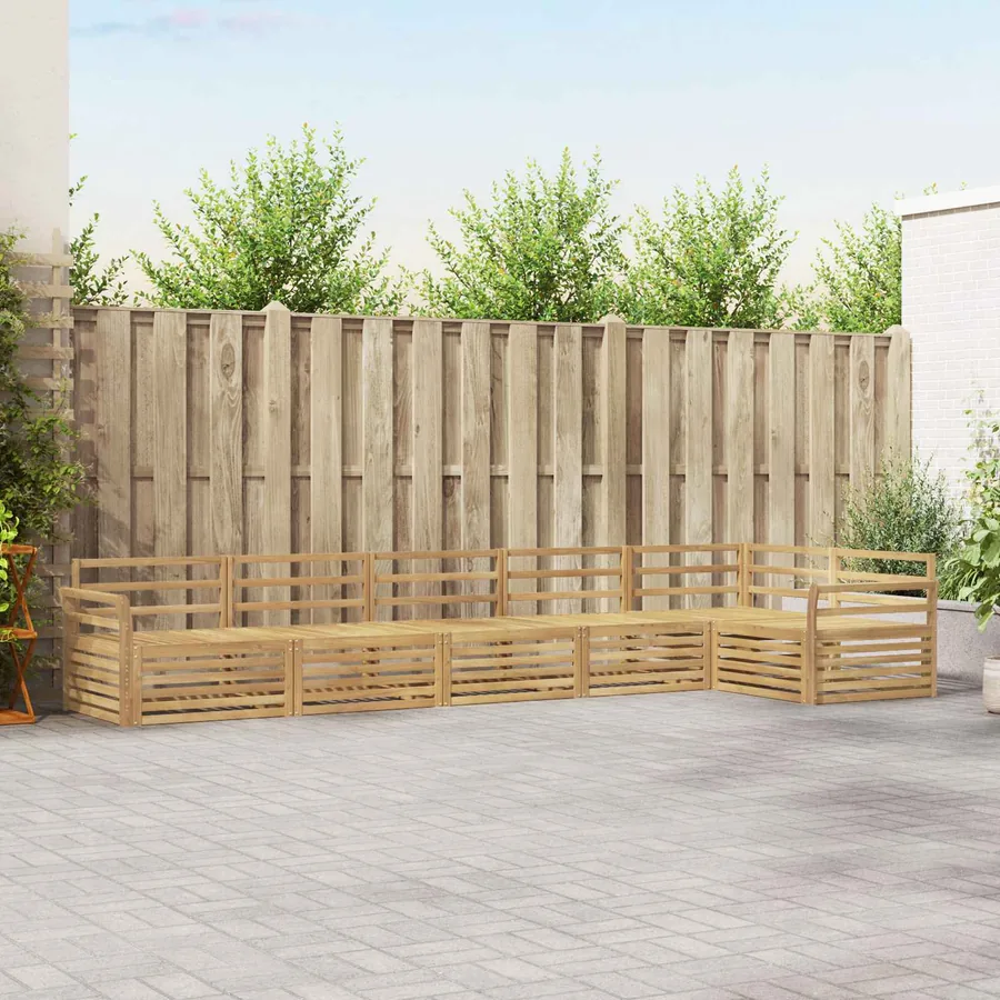 Ensemble de canapés d'extérieur 6 pc Blanc Bois d'Acacia Massif