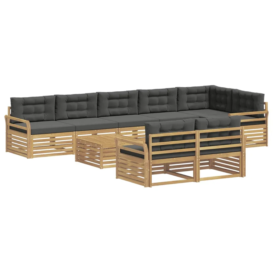 Ensemble de canapés d'extérieur 9 pc Blanc et anthracite - 2