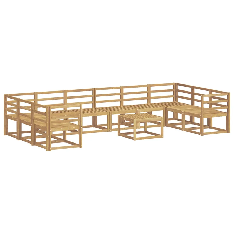 Ensemble de canapés d'extérieur 11 pcs Blanc - 2