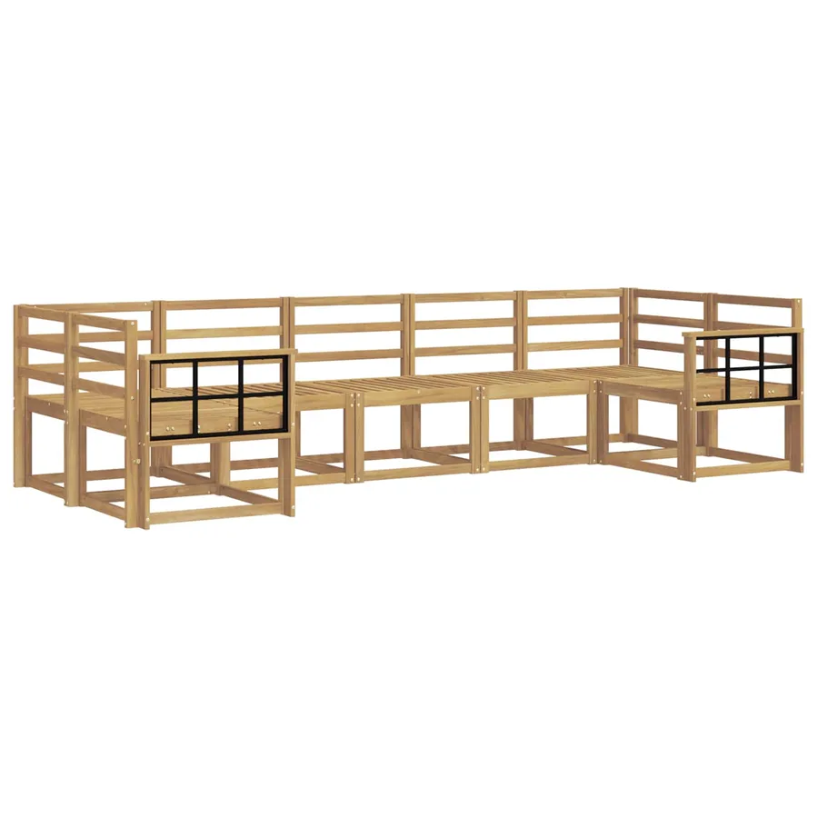 Ensemble de canapés d'extérieur 7 pc Blanc Bois d'Acacia Massif - 2