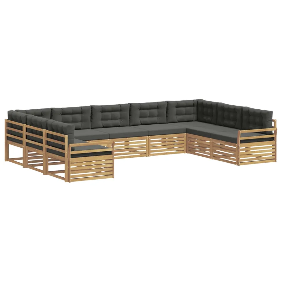 Ensemble de canapés d'extérieur 9 pc Blanc et anthracite - 2
