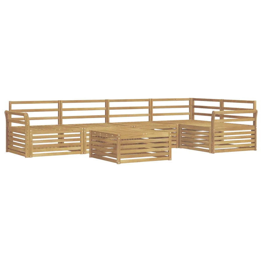 Ensemble de canapés d'extérieur 6 pc Blanc Bois d'Acacia Massif - 2