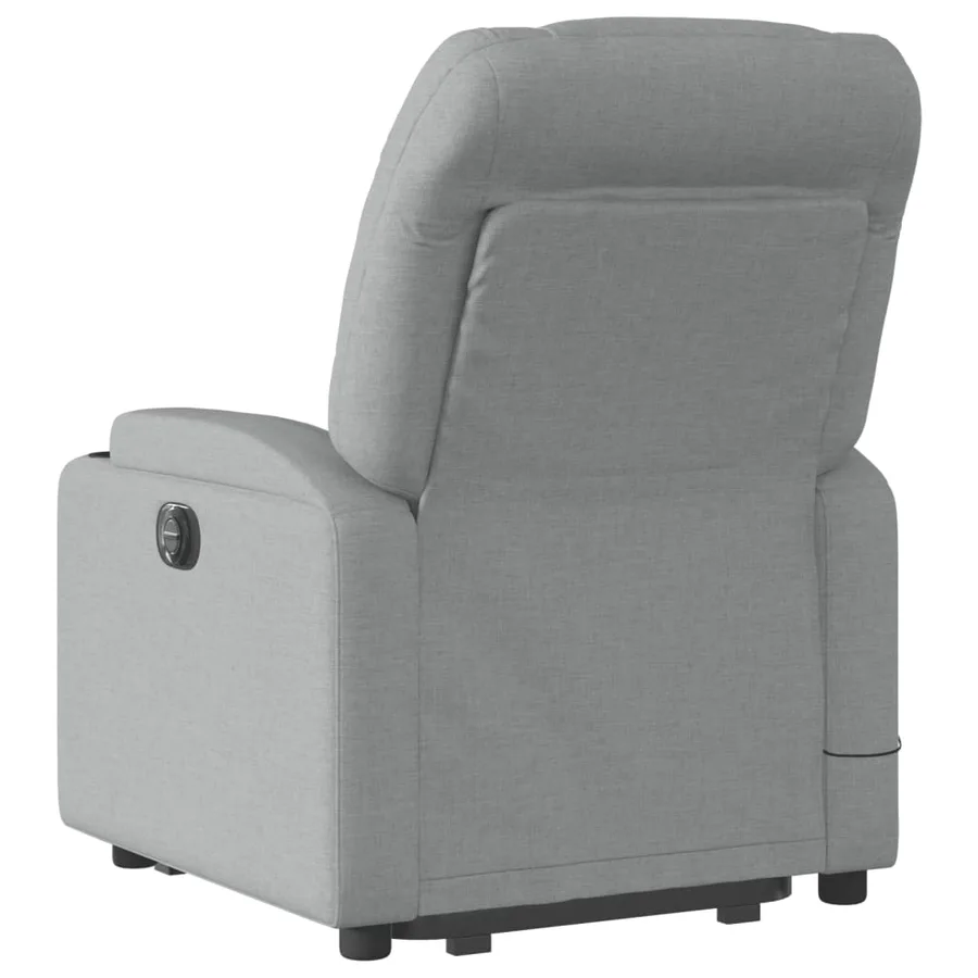 Fauteuil inclinable de massage électrique Gris clair Tissu - 5