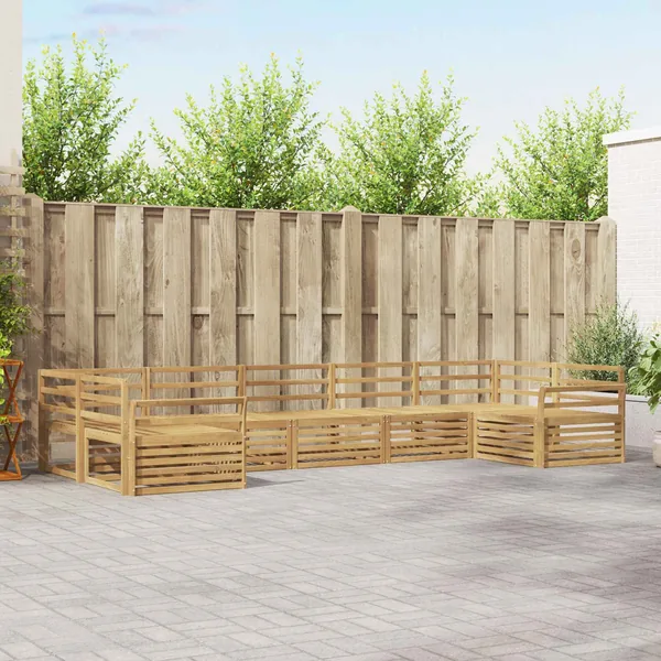 Ensemble de canapés d'extérieur 7 pc Blanc Bois d'Acacia Massif