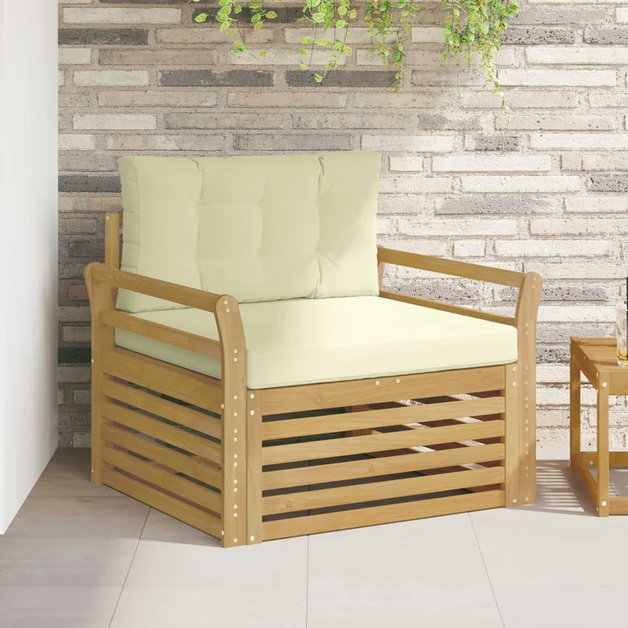 Canapé d’extérieur Polyester Blanc